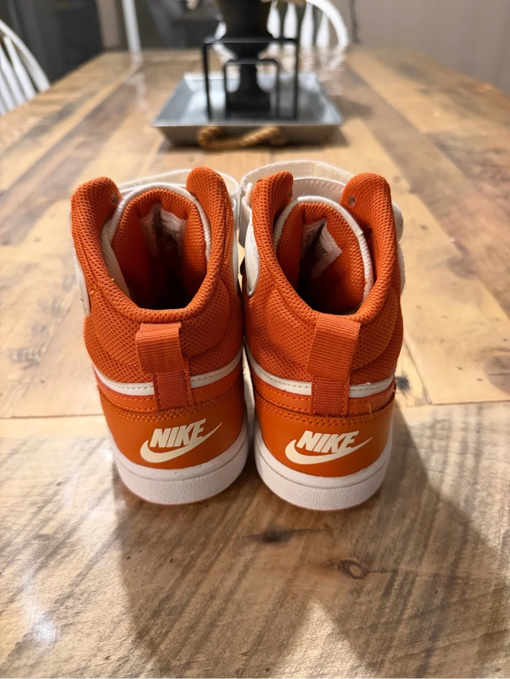Nike Court Borough Mid 2 High Top Sneakers | White / Starfish Orange | Size 3.5Y